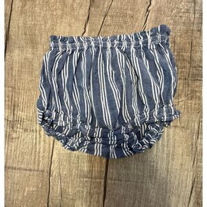 Old Navy Baby Bloomer Shorts 6-12M Blue White Striped Cotton Summer Outfit